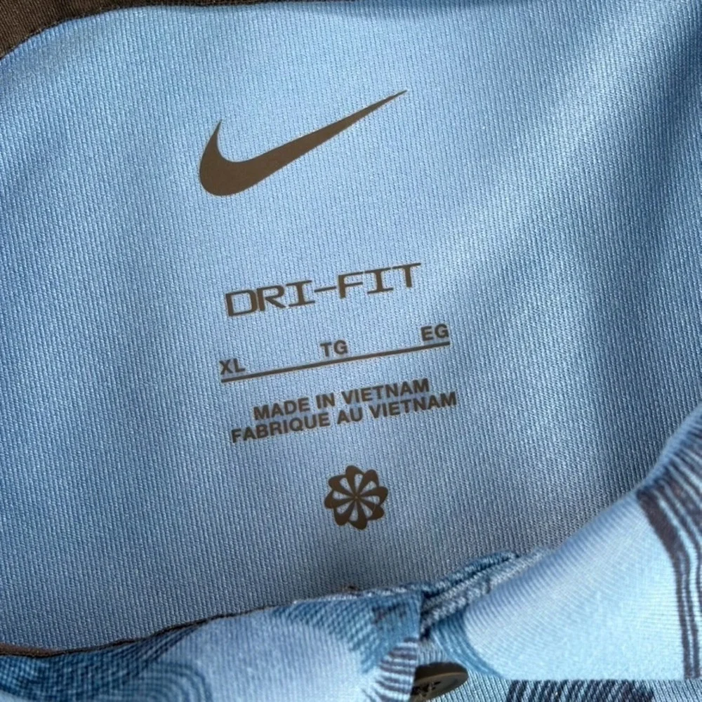 Nike Tour Micro Print Brush Dri-Fit Performance Golf Polo Shirt Blue Men XL NWOT